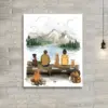 Personalized Dog Dad Mom Canvas Print Moon Background Personalized Dog Dad Mom Canvas Print Moon Background