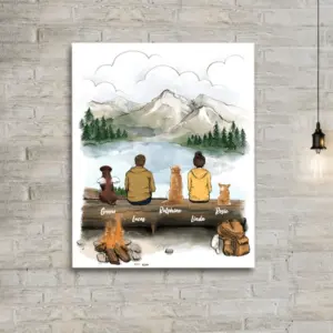 Dog Family Portrait – Custom Dog Canvas Print Wall Art – Gifts For Dog Lovers