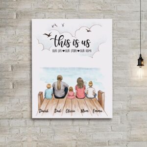 Personalized gifts for the whole family Canvas Print Wall Art – CUSTOM MESSAGE – UP TO 5 PEOPLE – 2426