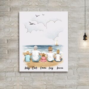 Personalized gifts for the whole family Canvas Print Wall Art – UP TO 5 PEOPLE – Beach – 2426