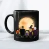 Flying On Broom – Personalized Halloween Mug, Funny Mug For Dog Cat Lovers – Personalized Mug